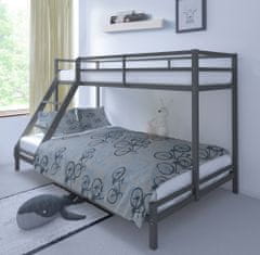 Danish Style Poschodová posteľ Kiddy, 142 cm, šedá