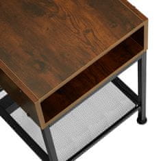 tectake Nočný stolík Harlow 40,5x40,5x52,5cm - Industrial tmavé drevo
