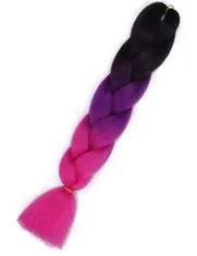 Aga Syntetické vlasy dúhové ombre čierno-fialovo-ružové