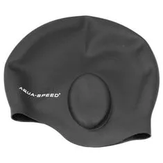 Aquaspeed Multipack 4ks Ear kúpacia čiapka čierna