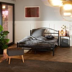 tectake Kovová posteľ dvojlôžková Romance vrátane lamelových roštov - 200 x 140 cm, čierna/čierna
