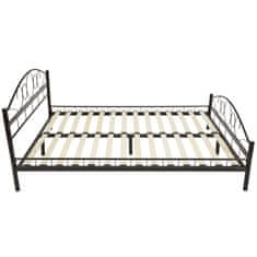 tectake Kovová posteľ dvojlôžková Romance vrátane lamelových roštov - 200 x 140 cm, čierna/čierna