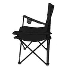 Northix Rybárska stolička s držiakom na pohár - čierna 