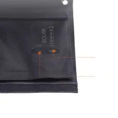 Choetech SC005 cestovná solárna nabíjačka 2x USB 22W (82 x 24 cm), čierna
