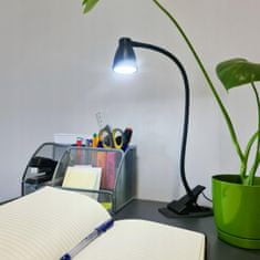 Northix Stolná lampa s klipom - USB - čierna 