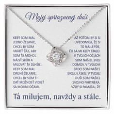 Lovilion Dámsky strieborný náhrdelník so zirkónovými kryštálikmi - Mojej spriaznenej duši - romantický darček pre ženu na Valentína | SONA