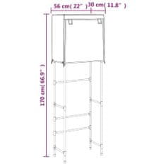 Vidaxl 2-poschodový úložný stojan nad WC krémový 56x30x170 cm železo