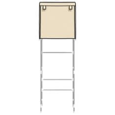 Vidaxl 2-poschodový úložný stojan nad WC krémový 56x30x170 cm železo
