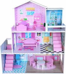 Freeon Drevený domček pre bábiky - ružový