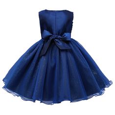 Northix Večerné šaty s mašľou a kvetmi - modrá 