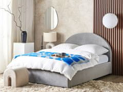 Beliani Zamatová posteľ s úložným priestorom 140 x 200 cm sivá VAUCLUSE
