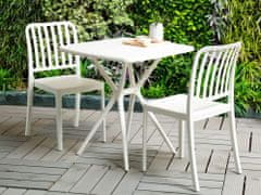 Beliani Záhradný bistro stôl biely SERSALE