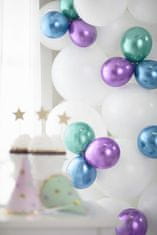 PartyDeco Saténové balóny modré 12cm 50ks