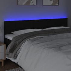 shumee Čelo postele s LED čierne 180x5x78/88 cm látka