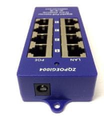 POE gigabitový tienený 4-portový pasívny panel