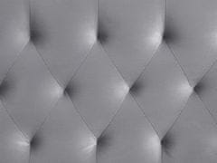 Beliani Rozkladacia zamatová posteľ 90 x 200 cm sivá MONTARGIS