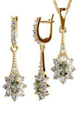 A-B A-B Sada šperkov z pozláteného striebra Angel s vltavínom a zirkónmi 20000101 pozlátené striebro 925
