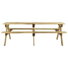 Vidaxl Piknikový stôl s lavicami 220x122x72 cm impregnovaná borovica