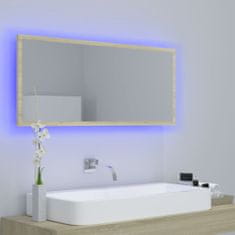 Vidaxl LED kúpeľňové zrkadlo farba dubu sonoma 100x8,5x37 cm drevotrieska