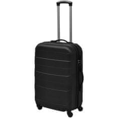 Vidaxl Sada troch čiernych cestovných kufrov na kolieskach