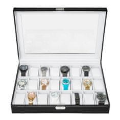 tectake Box na hodinky s 24 priehradkami vrátane kľúča