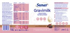 Sunar Gravimilk s príchuťou čokoláda nápoj pre tehotné a dojčiace ženy 450g