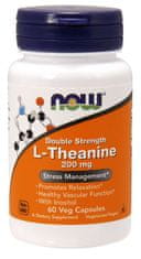 NOW Foods L-Theanine s Inozitolom Double Strength, 200 mg, 60 rastlinných kapsúl
