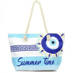 Versoli  T61 Plážová taška Summer Time s potlačou bielomodrá