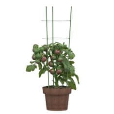 Vidaxl Podpery pre záhradné rastliny s 3 krúžkami 5ks zelené 60cm oceľ
